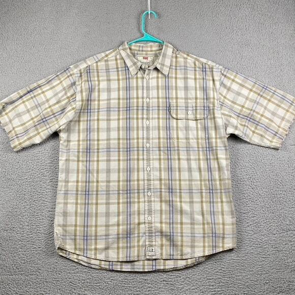 VTG Levi's Button Up Shirt Men's XL Plaid Workwear Causal Rugged Outdoors - Picture 2 of 8